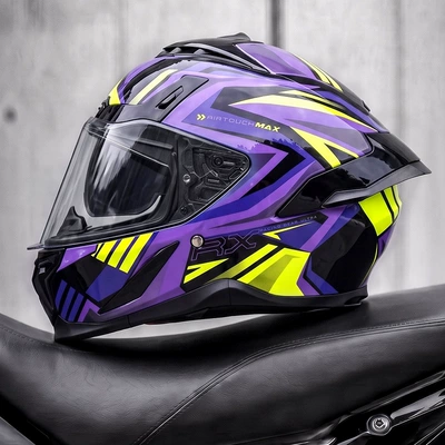 Motosiklet kaskı (dəbilqə) — riding, full-face motorcycle helmet - purple-war-falcon-m55-56cm