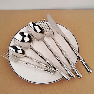 Bamboo Joint 18/10 Stainless Steel Bamboo Joint Spoon Household Spoon Creative Eating Spoon Main Meal Spoon Spoon Western Food Set