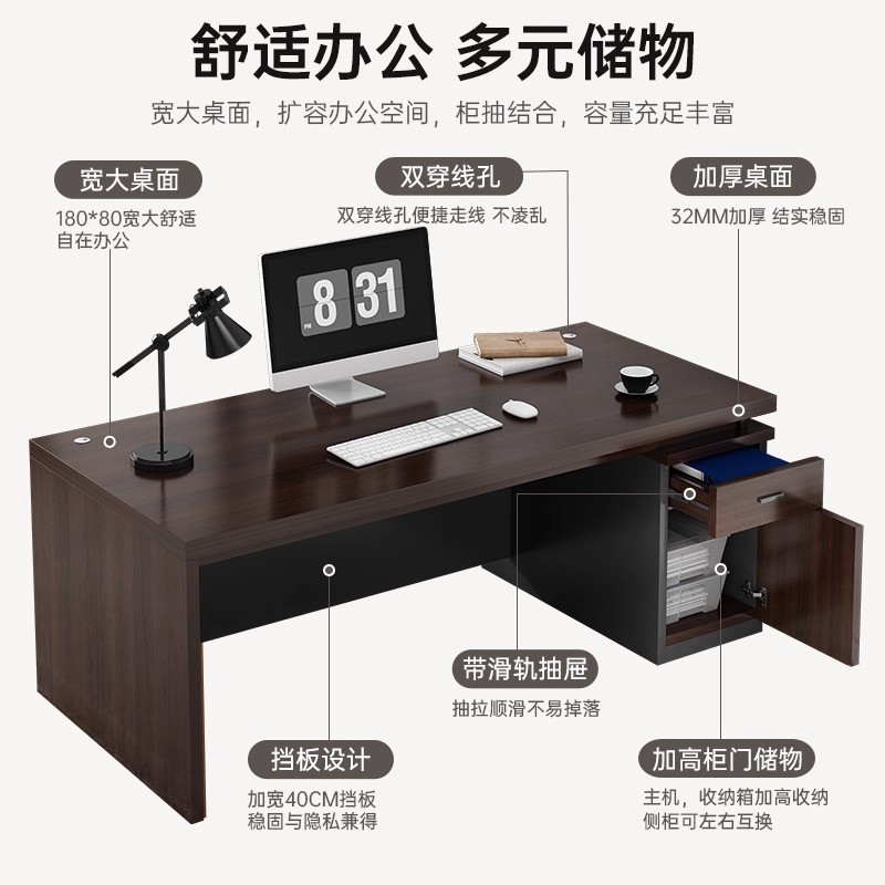 Mesa de oficina doble cara a cara mesa de oficina combinación con cajón mesa de trabajo 2 mesa de computadora financiera para dos personas