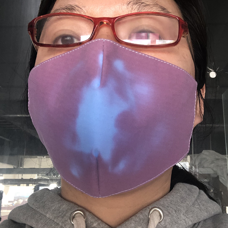 2021跨境爆款温感温度遇热呼吸变色口罩 HeatSensitive Face Mask