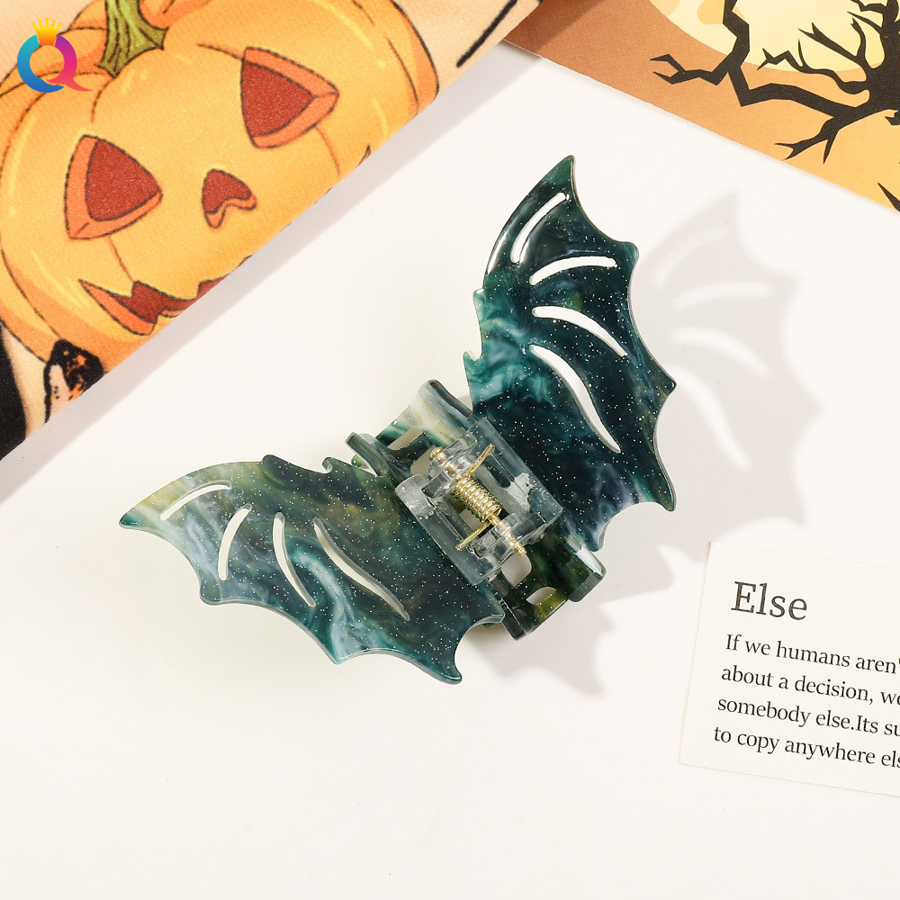 Oddly Reading Bat Hairpin Halloween Funny Grab Clip Temperament Glitter Hair Shark Clip Holiday Dress Hair Accessories Wholesale_voghion.com