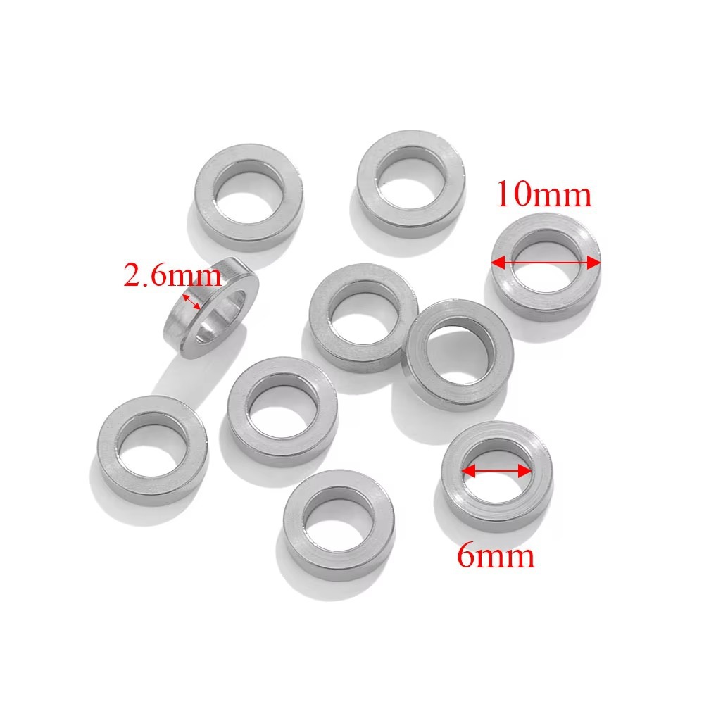 Acero inoxidable gran agujero anillo sin costura plano circular anillo cerrado diafragma anillo cerrado accesorios joyería granel al por mayor