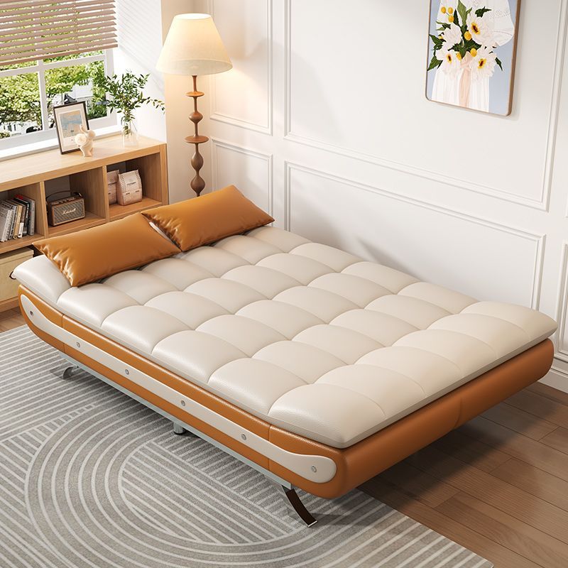 Zhiyaxuan Small Apartment Dual-Purpose Foldable Multi-Functional Sofa Bed Without Disassembly and Washing Cat Scratch Leather New Model Foshan