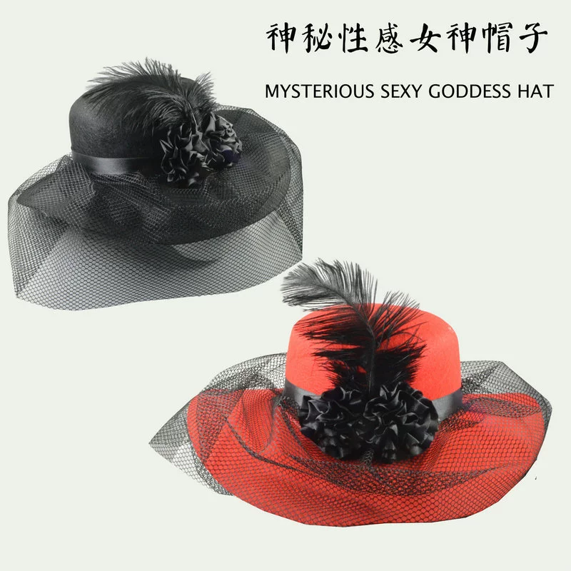 Свадебная Марля невесты в черный горошек Маленькая шляпа-котелок ободок для волос головной убор Свадебная фото шляпа Головной убор Женская перьевая шляпа