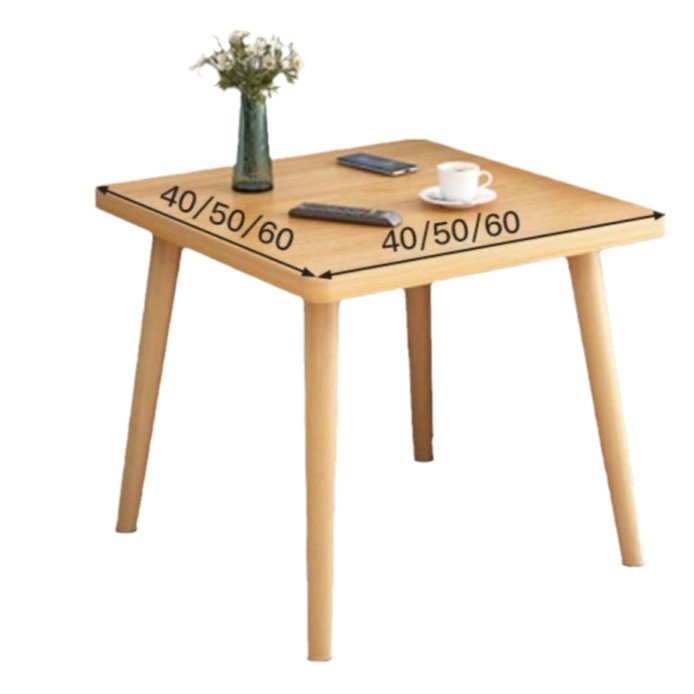 Mesa cuadrada pequeña sala de estar doméstica minimalista sofá de alquiler mesa baja pequeña casa cuadrada mesa de té de piernas de madera sólida