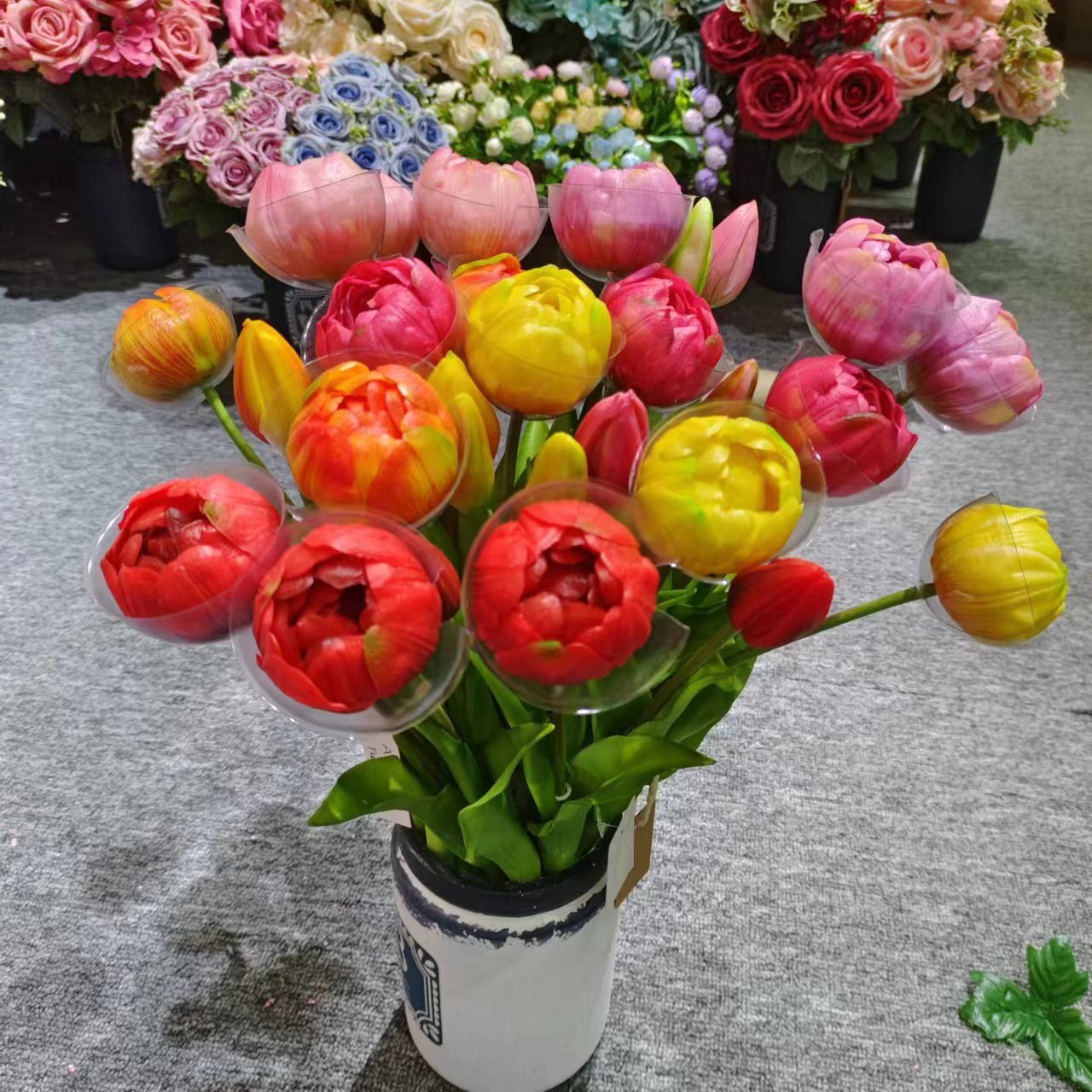 Simulation Dutch Tulip PE Latex Silicone Fake Flower Moisturizing Feel Flower Bundle Home Decoration Dining Table Flower-arranging Plants