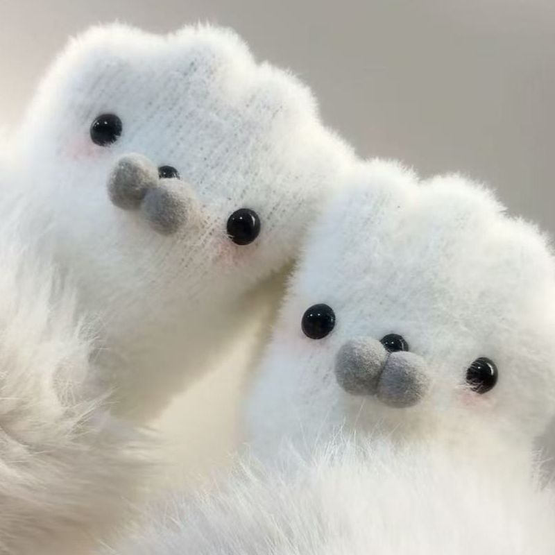 Cartoon cute demi-season warm atmospheric gloves