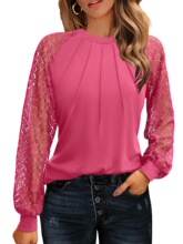 X 39653 Long Sleeve Lace Knit Shirt �＾ᘿ��r�� �W���羳��