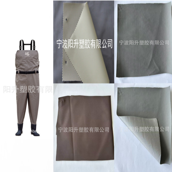 Factory direct supply light gray nylon PVC waterproof breathable fabric breathable pants fishing pants fabric