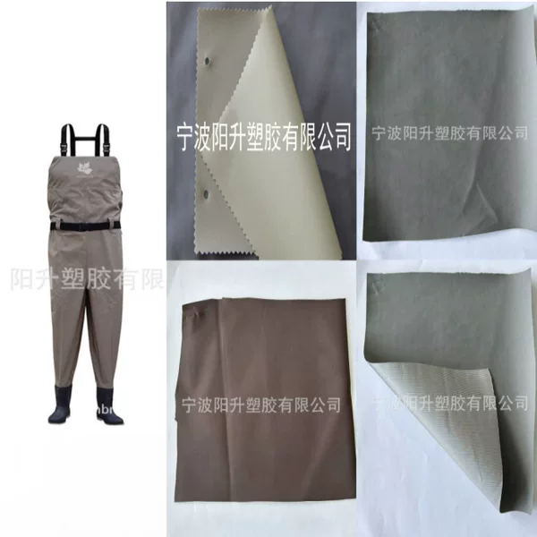 Factory direct supply light gray nylon PVC waterproof breathable fabric breathable pants fishing pants fabric