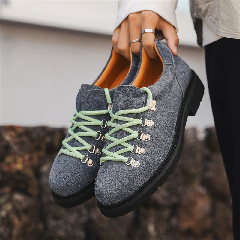 Новинка весны 2024, повседневная обувь на толстой подошве, рабочая одежда в британском стиле в стиле ретро, повседневная замшевая обувь с круглым носком 66593-R