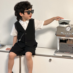 男童馬甲套裝春夏新款表演服四件套童裝韓版童裝禮服一件代發