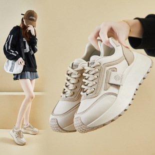 Ins Korean Style New Torre Shoes Women's 2025 Spring Student Sports Running Casual Shoes Thick Sole Increased XFK853