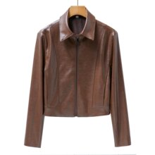 �羳��óŮװ2025��ŷ���緭�쳤��PU�����п˰��������ŮF79931