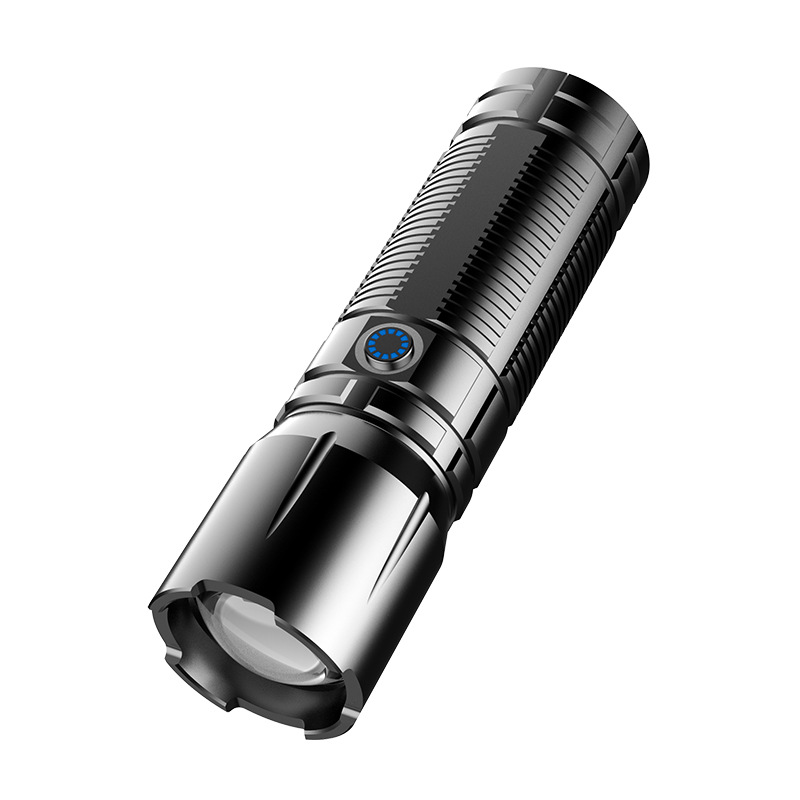 Fábrica en stock linterna aleación de aluminio blanco láser telescópico enfoque linterna cueva exploración equitación camping iluminación linterna