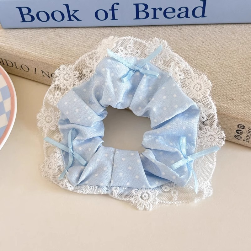 Cuerda para el cabello de intestino grueso azul para niños Cuerda para el cabello de encaje dulce para niñas