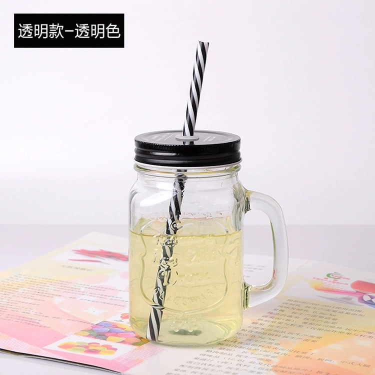 Creative fashionable straw, handle, milk tea, glass, gradient