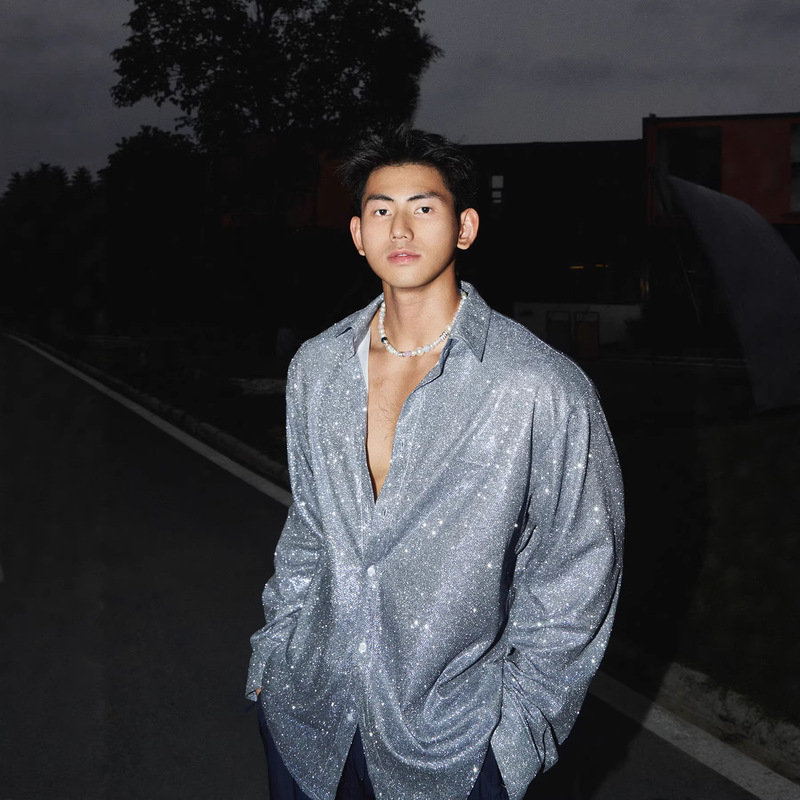 Tiktok Influencer Singer Sequin Biling Shiny Reflective Shirt for Men and Women Nightclub Dj Stage Outfit Tiktok Influencer Singer Sequin Biling Shiny Reflective Shirt for Men and Women Nightclub Dj Stage Outfit