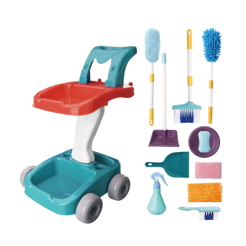 Cross-border Bestselling Dollhouse Cleaning Toy Set Children's Simulation Broom and Mop Tools for Cleaning and Housework