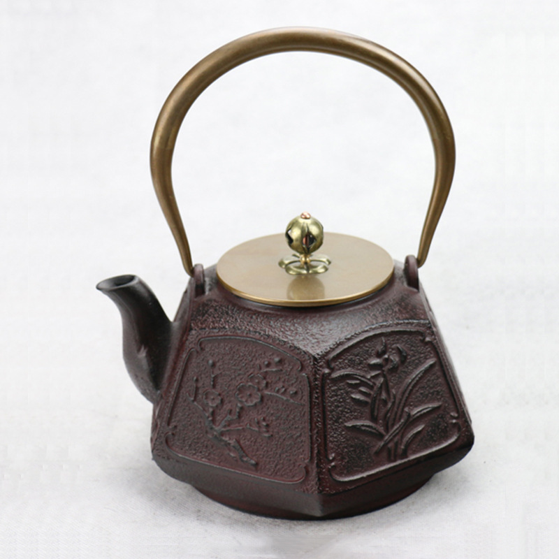 Dianggong Tang Dragon y Phoenix Opera Perla olla de hierro imitación japonesa del Sur antigua olla de hierro tetera sin recubrimiento juego de té de Kung Fu