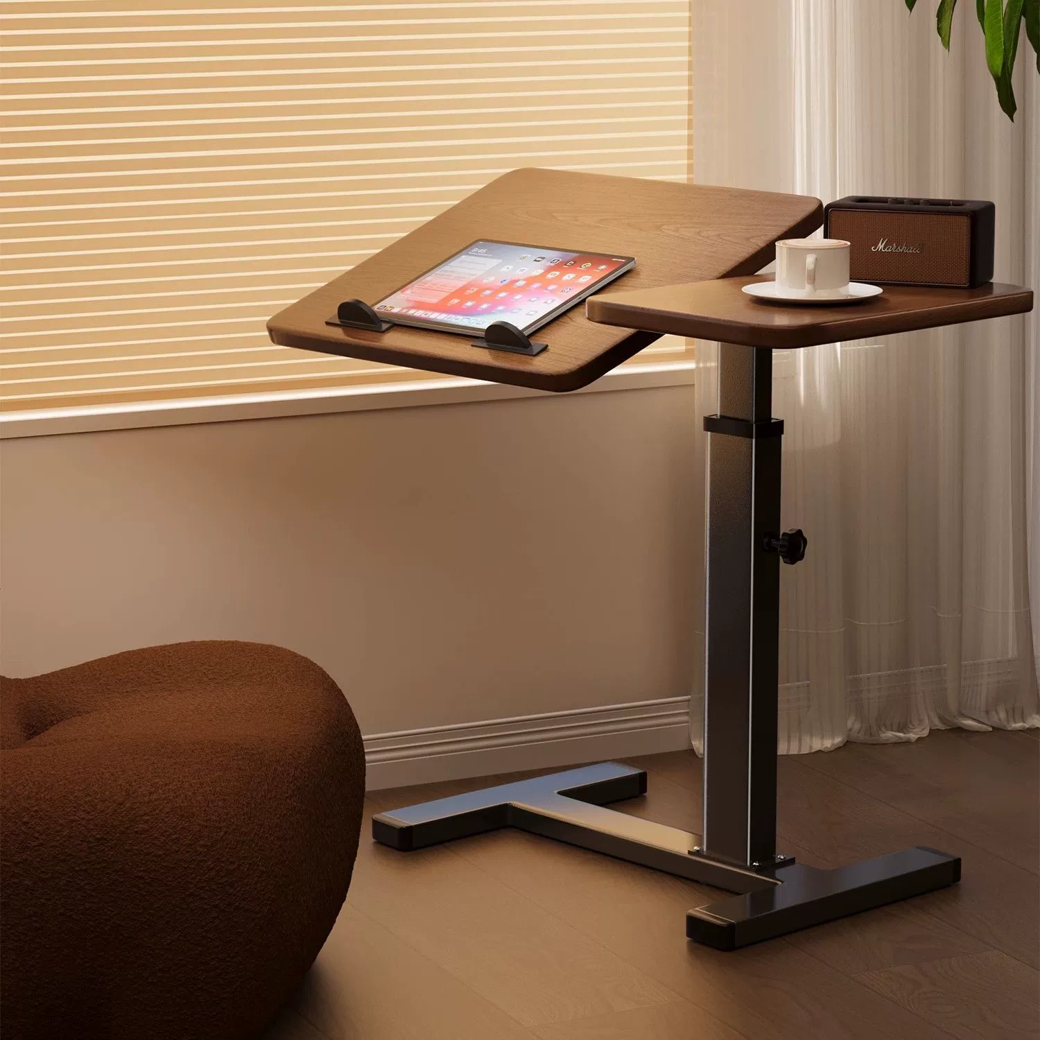 Деревянный подвижный подъемный боковой столик, прикроватный столик для спальни, дома, складной компьютерный стол, стол для гостиной, офиса, дивана