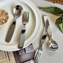 304加厚儿童嘟嘟勺叉宝宝卡通辅食勺加厚儿童吃饭喝汤勺子餐具