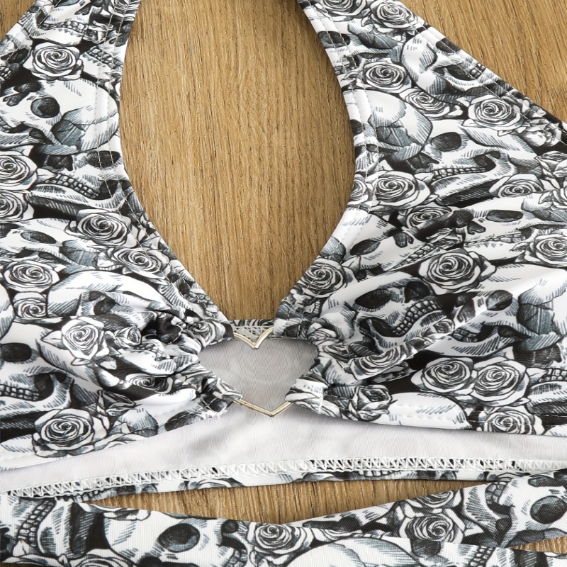 Traje de baño de una pieza calado, bikini de una pieza de color sólido, traje de baño estampado europeo y americano para mujer, bikini deportivo de cintura alta