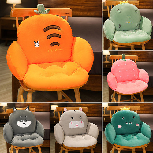 Seating cushion office long sitting waist support backrest integrated seat cushion student dorm chair plush back cushion buttock cushion