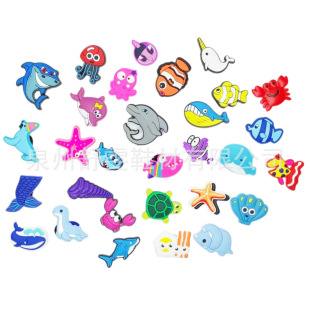 Marine Animal Hole Shoes Shoes Flower Shoes Buckle Underwater World Garden Shoes PVC Soft Glue Accessories Removable DIY Decoration