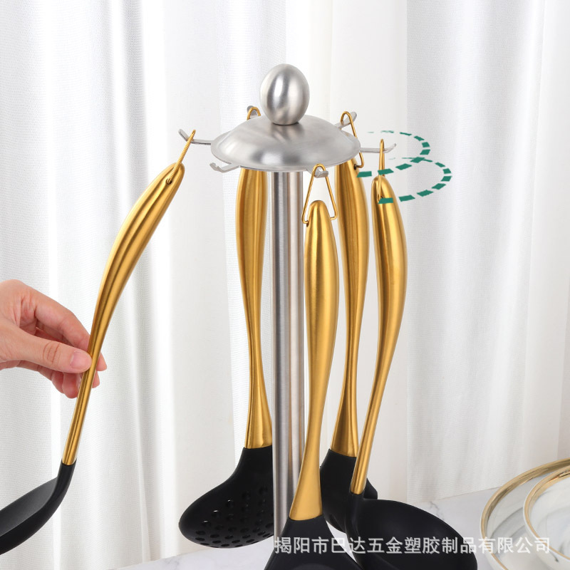 ステンレスシリコン調理器具家庭用炒め鍋シャベルスプーンシャベル台所用品7点セット|undefined