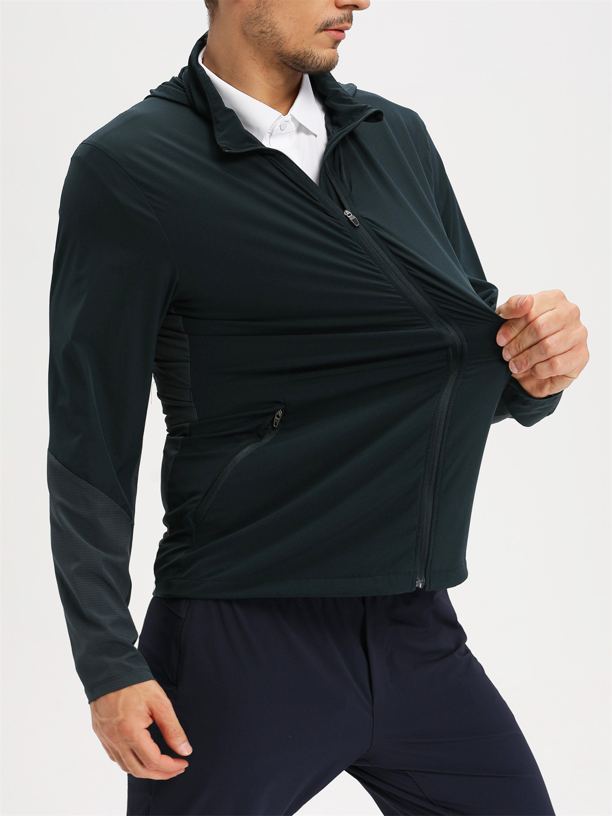 Men's quick-dry hooded zip jacket detail 4