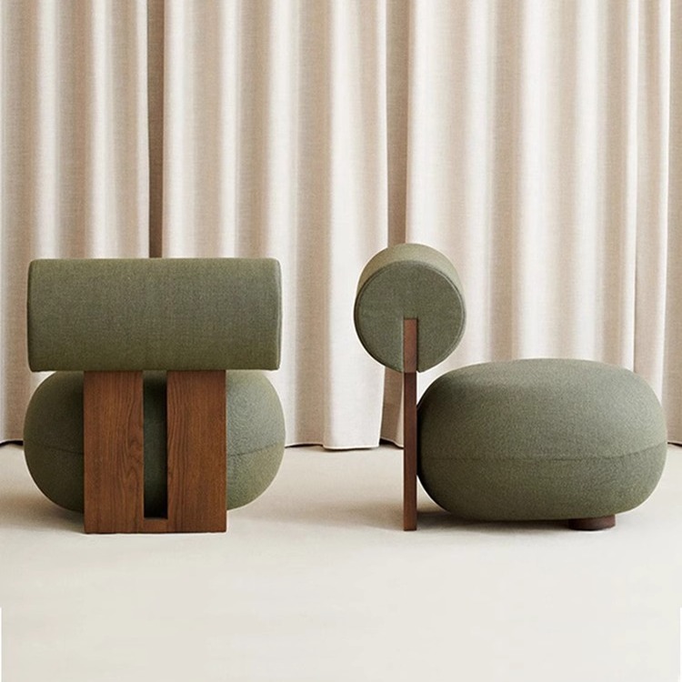 Nordic sofá silla moderna Luz de lujo estilo crema sala de estar perezoso de lana de cordero hipopótamo silla sola Silla de ocio
