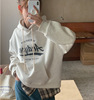 Lazy American style letter printing Hooded Plush Sweater Korean Edition pocket leisure time Easy Socket keep warm jacket