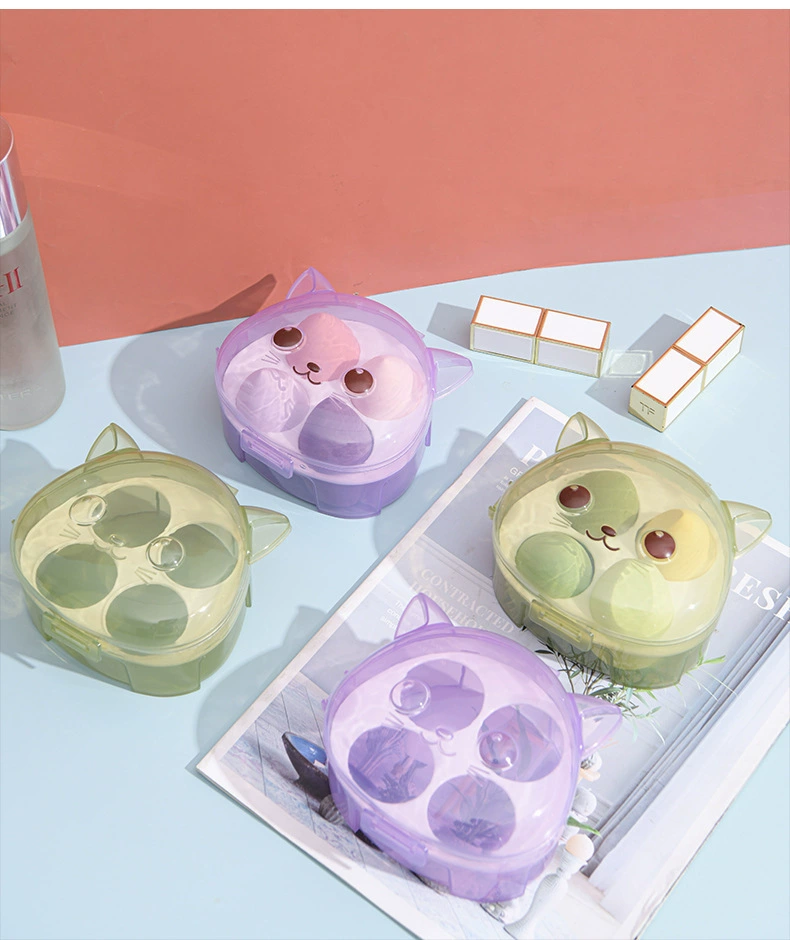 Cosmetic sponge set, multi-shape makeup primer & powder sponges in colorful case