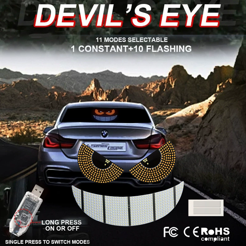 Новая Demon Eye светодиодная подсветка для автомобиля Amazon, динамический глаз, свет на боковом окне, беспроводная USB-подсветка, дисплей света