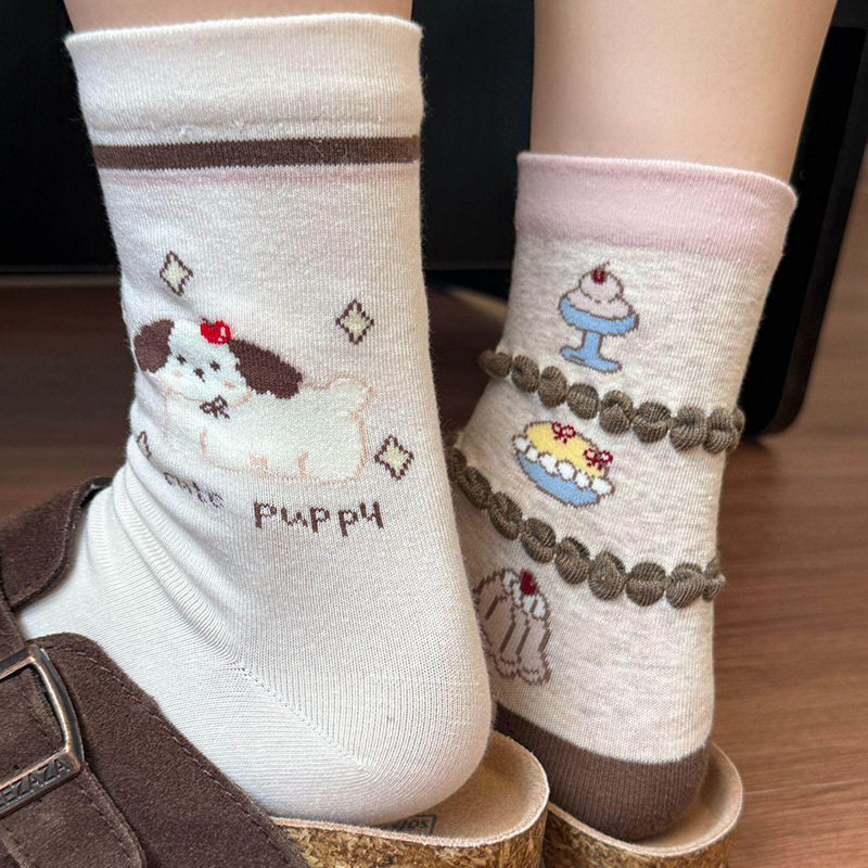 Cartoon Cute Socks for Women, Mid-Calf Socks, Spring and Summer Cotton Socks, Korean and Japanese Style, Velvet, Trendy Ins Style, Spring Long Socks Cartoon Cute Socks for Women, Mid-Calf Socks, Spring and Summer Cotton Socks, Korean and Japanese Style, Velvet, Trendy Ins Style, Spring Long Socks