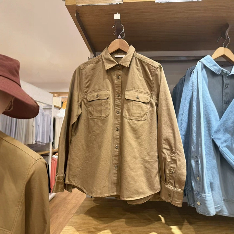 日本製婦人服デニムワークシャツ/長袖ウォッシュプロダクトシャツエアコンシャツジャケット/479579|undefined