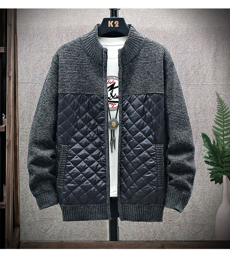 Herren Strickjacke Mit Reißverschluss Und Warmem Fleece Futter_voghion.com