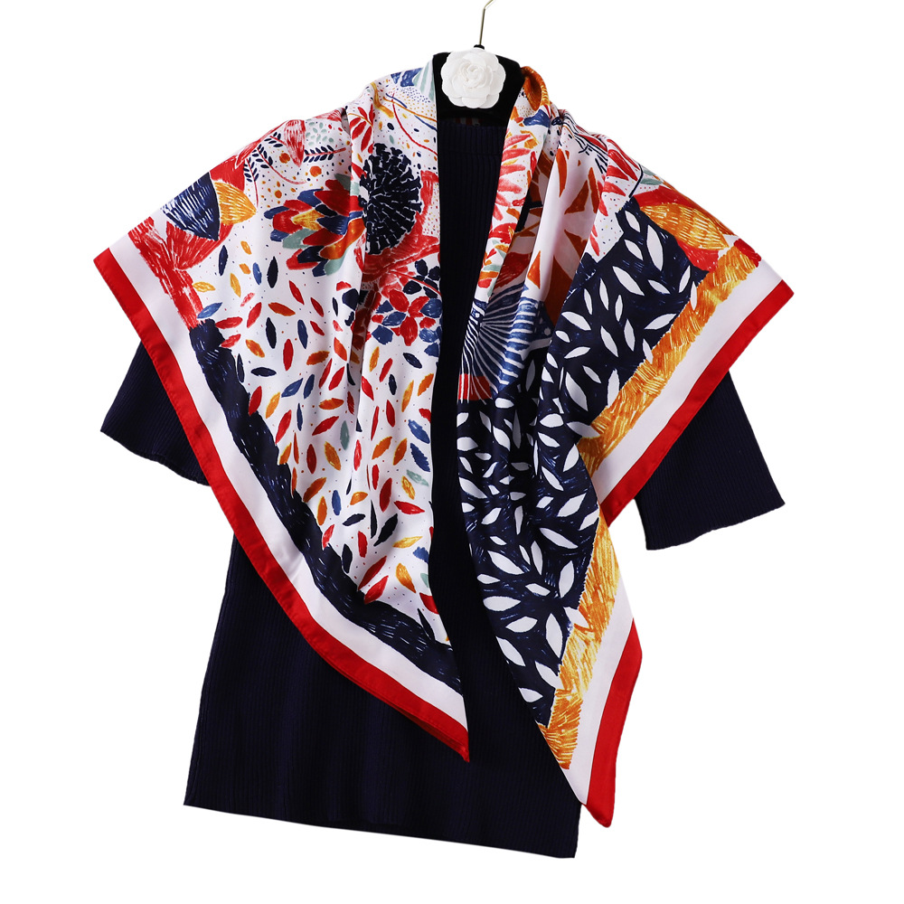 83g Weight Silk Scarf Classification Holiday, Street Occasion Twill Material Color Block Pattern Spring&Summer Season Women's Gender Elegant, Basic, Simple Style Style Women's Elegant Basic Simple Style Color Block Twill Silk Scarf 16