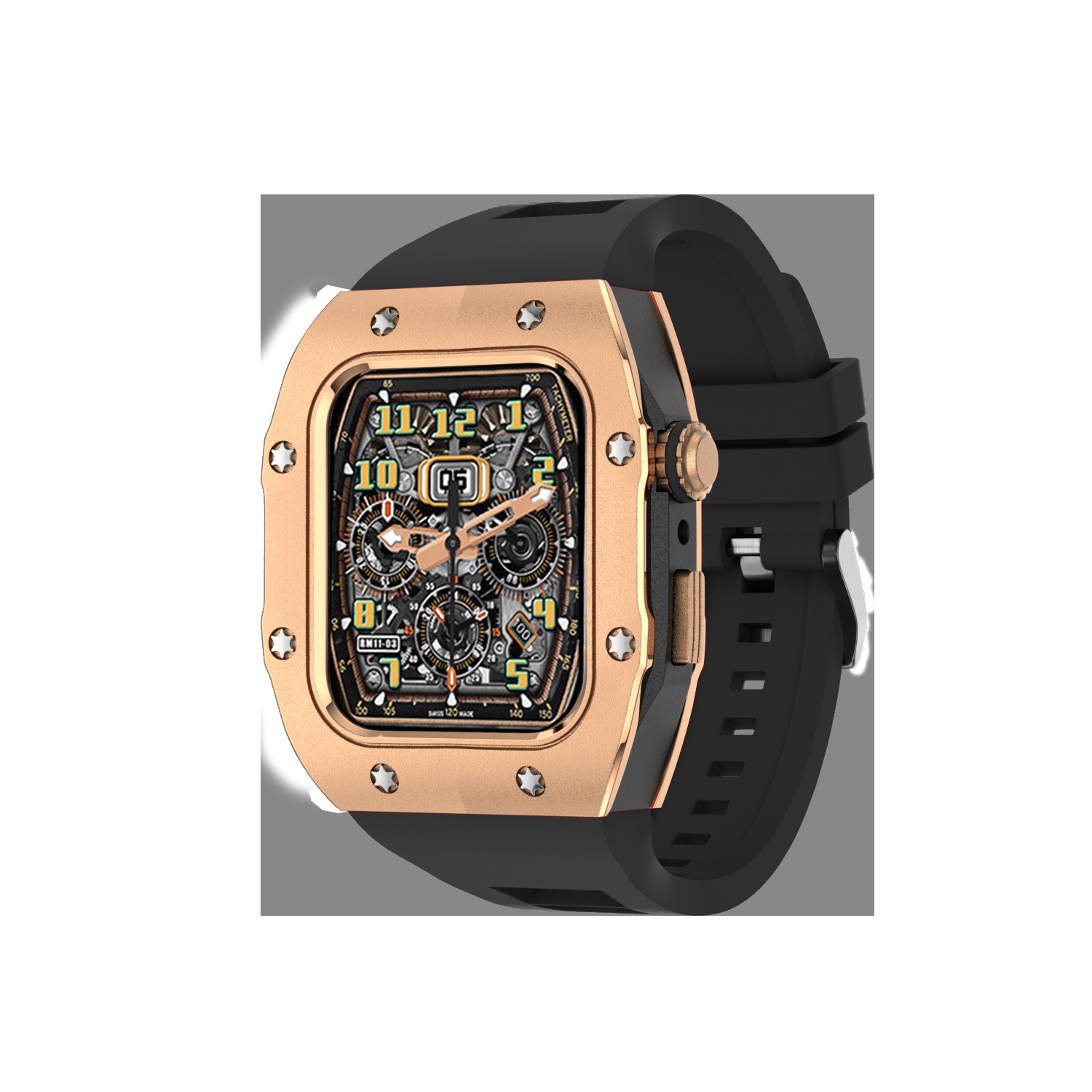 Adecuado para Apple Watch modificación Shell Apple reloj protector Shell integrado Correa armadura caja de metal 44/45