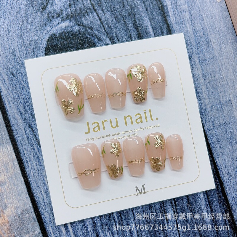 [157] handmade wear armor Chinese style nude magic mirror pink three-dimensional bright enamel flower high-grade temperament simple