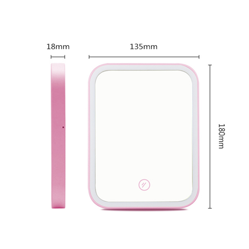 Espejo de belleza táctil portátil espejo de maquillaje LED con luz moda princesa espejo de relleno de luz espejo plegable