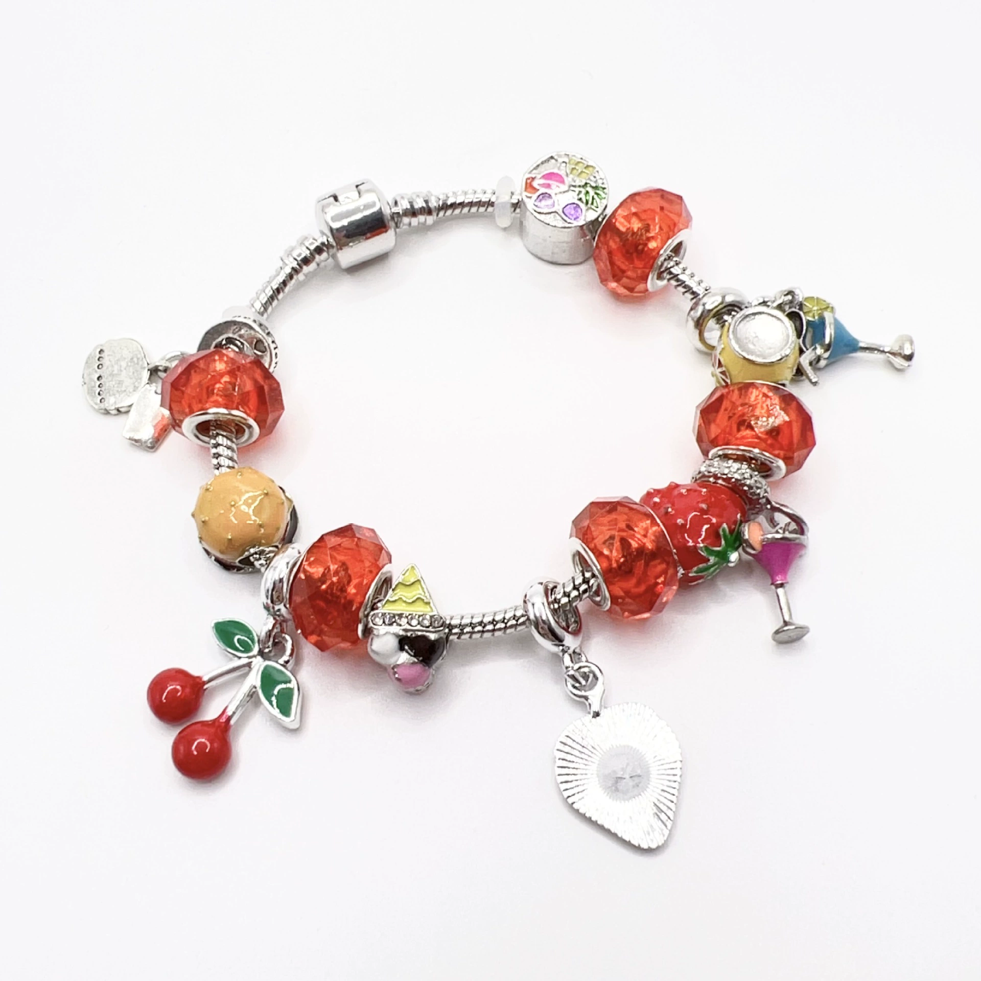 Красная клубника, браслет из бусин, бусин bracelet, европейский стиль, ручной работы