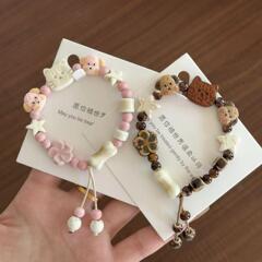 卸売景徳鎮セラミックジュエリーシングルサークルブレスレット新中国風のかわいい小さな新鮮なブレスレット露店ナイトマーケットブレスレット