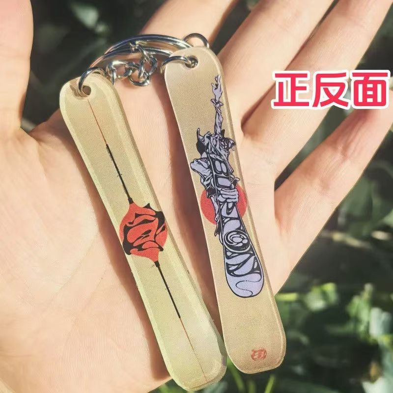 スキー人と同じ滑り板雪板アクリルキーホルダー両面ストラップミニかわいい雪友スポーツプレゼント|undefined