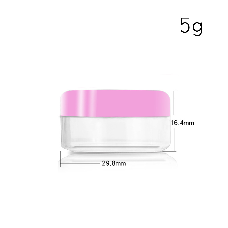En stock al por mayor caja de crema color transparente/10/20/50g botella cosmética caja de embalaje inferior transparente