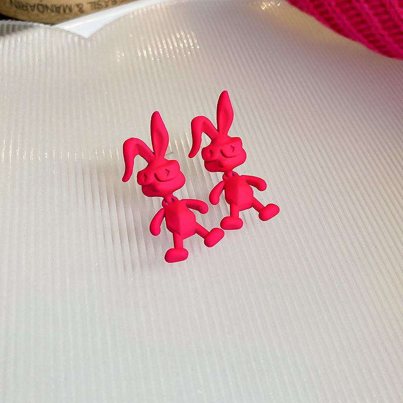 Cute Rabbit Alloy Stoving Varnish Womenu0027S Ear Studs 1 Pair