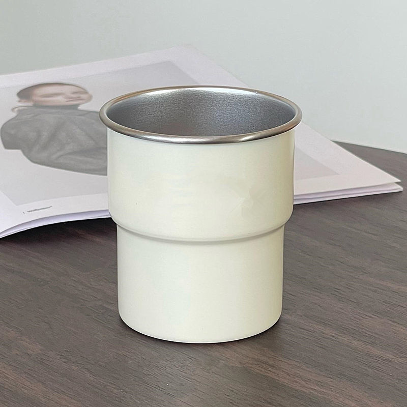 Taza de agua plegable 304 taza de café de acero inoxidable taza de acampamiento al aire libre taza de mango taza de escalones grabación plegable portátil