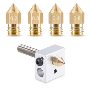 Wholesale brass nozzle 3D printer accessories mk8 pointed brass nozzle sub surface lettering printing accessories
