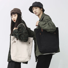 帆布包女单肩斜跨包大容量韩版通勤包手提包男简约百搭日系托特包